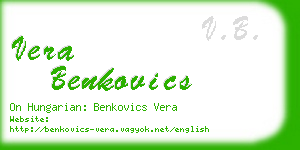 vera benkovics business card